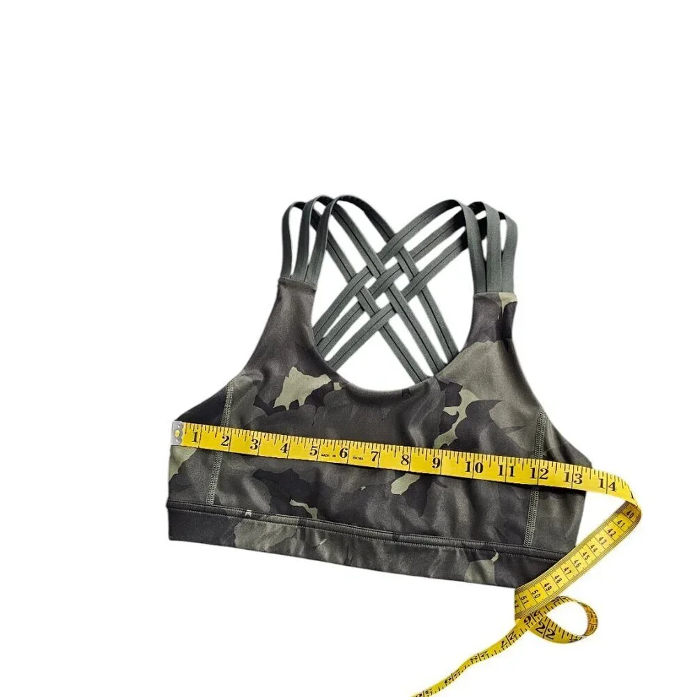Lululemon All Sport Bra, Adjustable Back, Green, Camo, Sports Bra, Size 6 - Picture 6 of 6